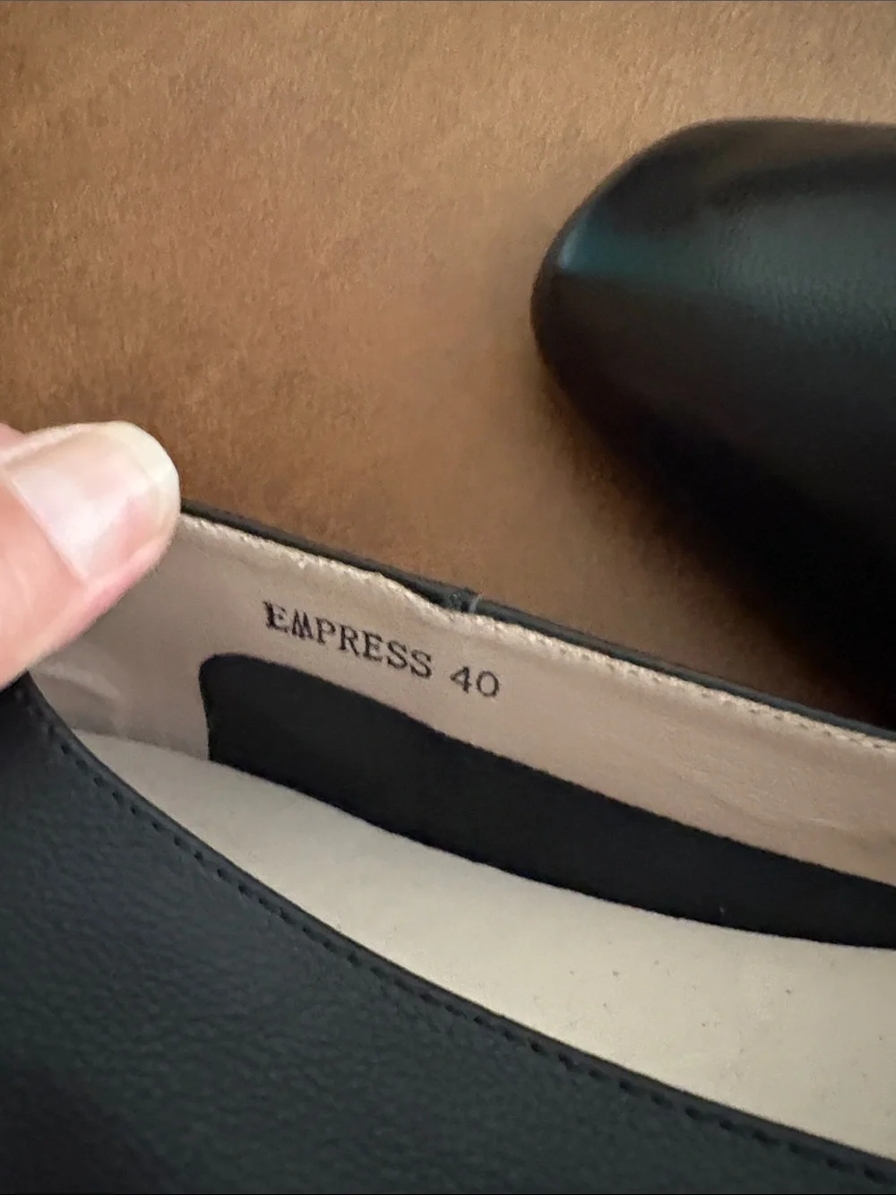 Empress Australia Black Leather Square Toe Comfi Ballet Flats 9 NWOB